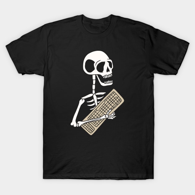 Funny Skeleton with Keyboard T-Shirt by LR_Collections